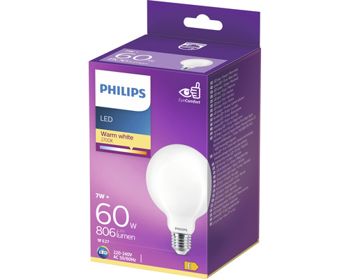 Philips LED-Lampe im Karton, 7 Watt, 2700 Kelvin, warmweiß
