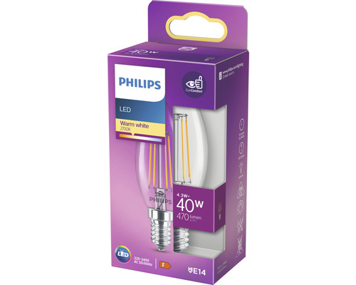 Philips LED Lampe, warmweiss, 4,3 Watt, E14 Fassung