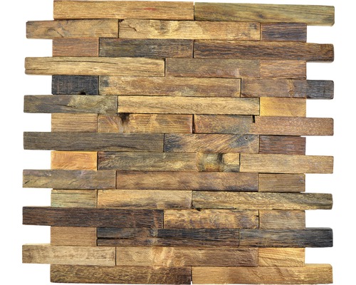 Holzmosaik Bowd 21 Verbund Boat 30x30 cm Old Wood Dekoratives Wandpaneel aus Holz