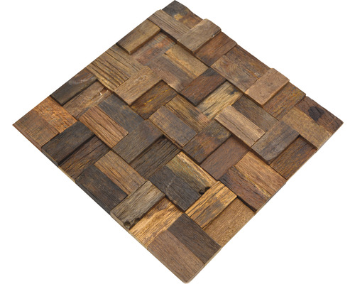 Quadratische Wandfliese aus Holz