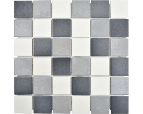 Mosaïque en céramique CD 216 carré 30,6x30,6 cm gris mélangé