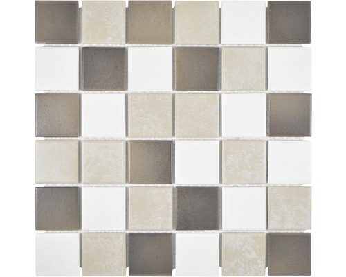 Mosaïque en céramique CD 218 carré 30,6x30,6 cm beige brun mélangé