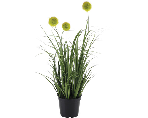 Kunstpflanze mit Zwiebelblumen im Topf