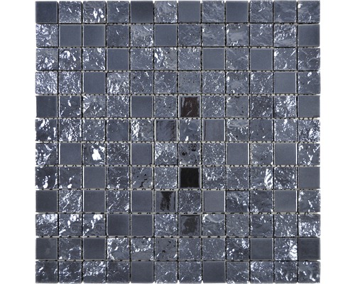 Keramikmosaik CG GA4 Quadrat gaku 31,6x31,6 cm black Mosaikfliese aus Glas und Naturstein