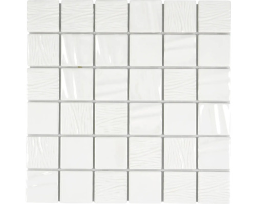 Keramikmosaik CG KN5 Quadrat Kanran 29,5x29,5 cm white plain