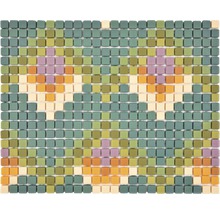 Mosaïque de carreaux en céramique avec des pierres carrées