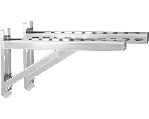 Deux équerres d''étagère en acier avec rails