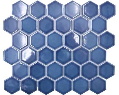 Mosaïque en céramique HX530 Hexagon Uni vert bleu brillant