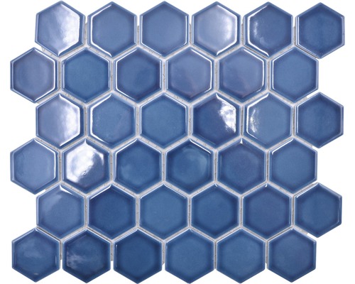 Keramikmosaik HX530 Hexagon Uni baugrün glänzend