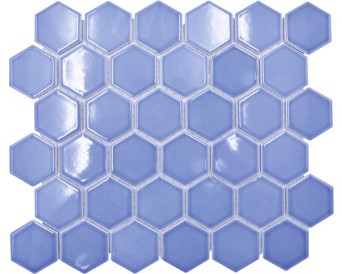 Mosaïque en céramique HX580 Hexagon Uni bleu clair brillant Mosaïque hexagonale