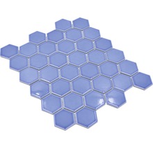 Mosaïque en céramique HX580 Hexagon Uni bleu clair brillant