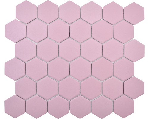 Mosaïque en céramique HX AT52 Hexagon Uni vieux rose R1