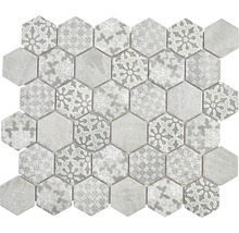 Carreaux de mosaïque hexagonaux avec différents motifs
