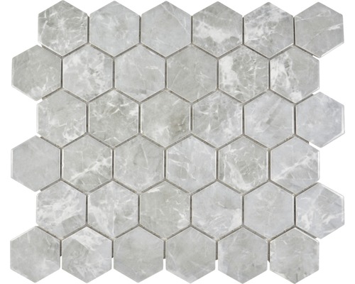 Mosaïque en céramique HX Curio MG Hexagon 32,5x28,1 cm gris