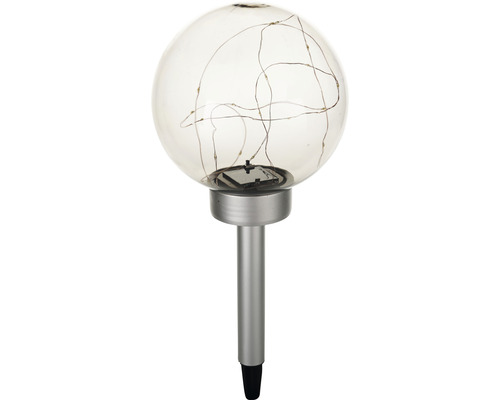 Solarleuchte mit Kugelform und Erdspieß