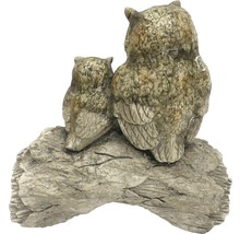 Figurine décorative couple de hiboux sur une branche
