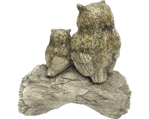 Figurine décorative couple de hiboux sur une branche