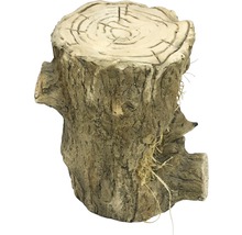 Souche d''arbre décorative avec hérisson pour le jardin