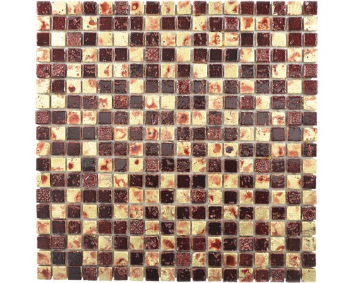 Mosaïque en pierre naturelle XAM 67 30 x 30 cm gold/rouge