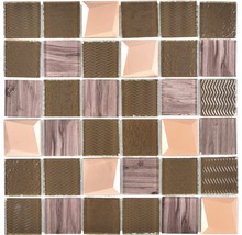 Mosaïque avec aspect verre, bois et structure
