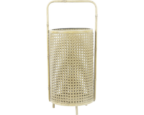 Lanterne Lafiora bambou métal 22,5 x 20 x 50 cm naturel