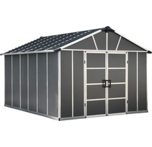 Abri de jardin Palram – Canopia Yukon 11x13 avec toit en polycarbonate sans sol 333 x 396 cm gris