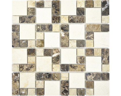 Mosaïque en pierre naturelle XNM MC759 30,5x30,5 cm beige/marron