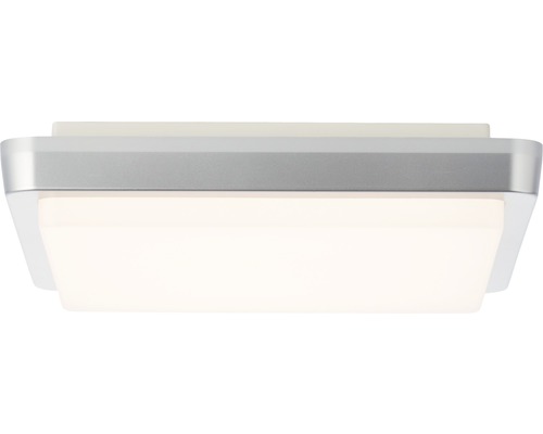 Plafonnier extérieur LED IP65 12W 1500 lm 3000 K blanc chaud hxlxL 48x280x280 mm Devora argent/blanc plastique-0