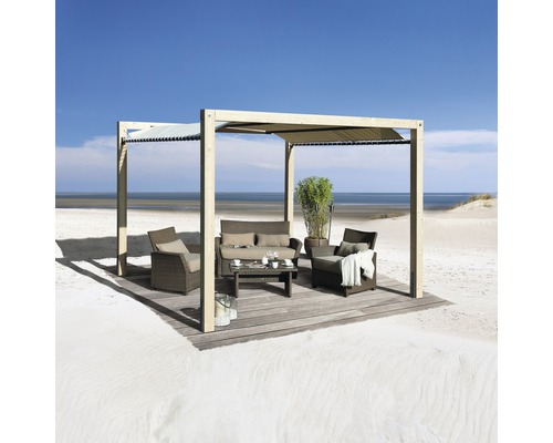 Pergola, Pavillon weka Gartenoase 235 mit Kunststoffplane 324 x 324 cm natur