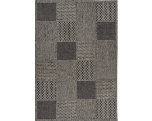 Tapis d'intérieur et d'extérieur Indonesia Sulawesi taupe 120x170 cm Tapis gris avec motif géométrique pour intérieur et extérieur