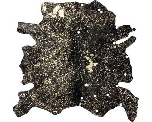Peau de vache Glam 110 noir-or 135x165 cm (cuir véritable)