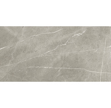 Carreau gris aspect marbre avec veines blanches