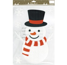 Autocollant bonhomme de neige avec chapeau et écharpe