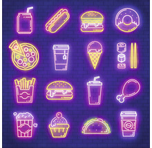 Glasbild Neon food 30x30 cm