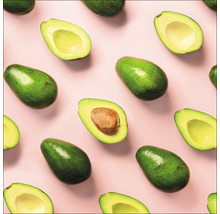 Glasbild Pink Avocado 50x50 cm