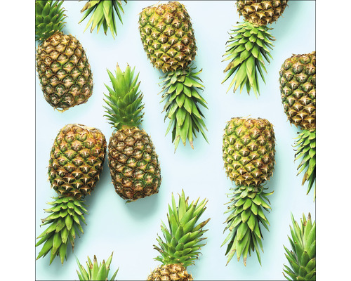 Glasbild Blue Pineapple 50x50 cm