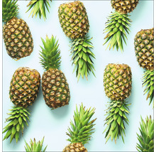 Glasbild Blue Pineapple 20x20 cm