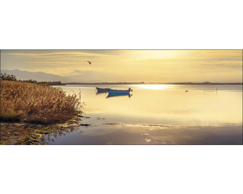 Glasbild Sunshine on the lake II 125x50 cm
