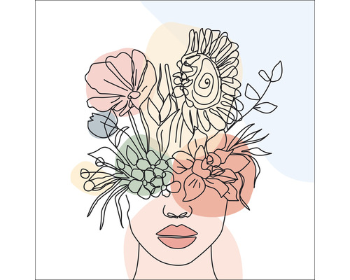 Illustration einer Frau mit Blumen im Haar