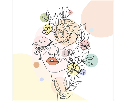 Illustration d''une femme avec des éléments floraux dans les cheveux