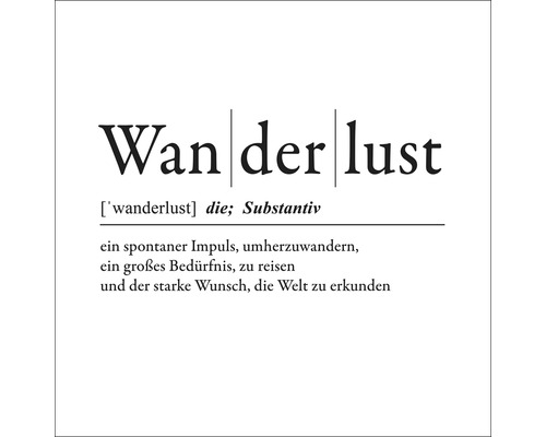 Glasbild Wanderlust 50x50 cm