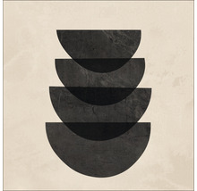 Illustration abstraite avec des demi-cercles sur toile