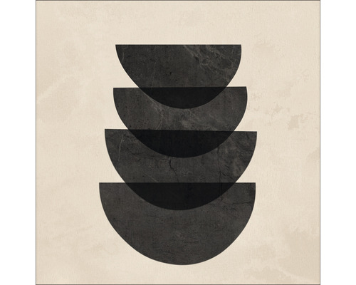 Illustration abstraite avec des demi-cercles sur toile