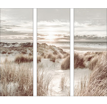 Tableau en verre Beach At Sunrise I set de 3 3x 30x80 cm-thumb-0