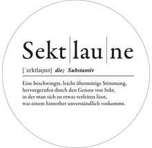 Glasbild rund Sektlaune Ø 50 cm