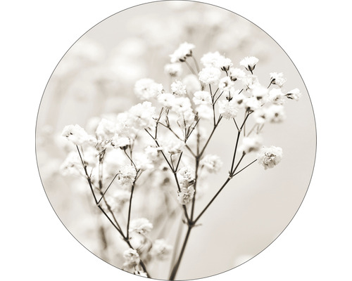 Tableau en verre rond Meadow flowers I Ø 20 cm