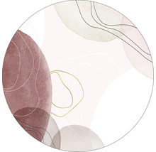 Tapis rond avec motif abstrait de cercles