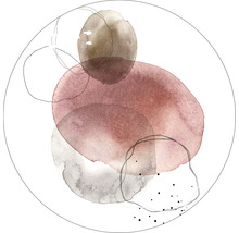 Peinture abstraite avec cercles et points