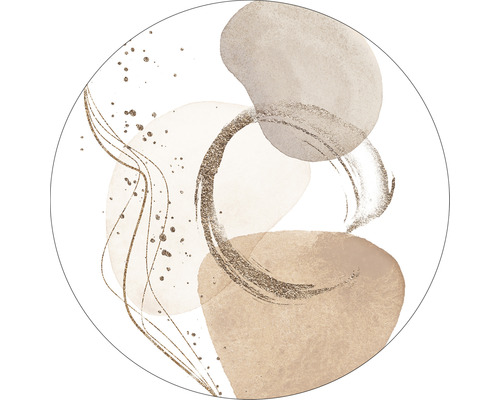 Kreisförmige Illustration mit abstrakten Formen und Linien