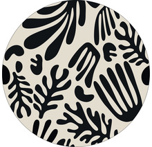 Tapis rond avec motif végétal
